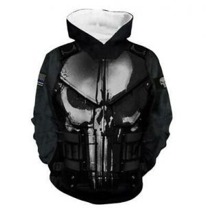 Punisher 3D Print Hoodie Unisex Cosplay Causal Hip Hop Coat Jacket Hooded
