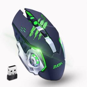one place גימינק ZUOYA MMR4 Wireless Mouse 2.4GHz Receiver LED Mute Silent Rechargeable USB Gaming Computer Optical Game Mice For Laptop PC Compute