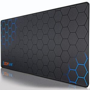 one place גימינק ZOUYA Black Gaming Mouse Pad Large Size Lockrand Natural Rubber Keyboard Pad Table Mat Honeycomb Pattern Desktop Protective Mat