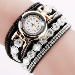 Women Fashion Casual Decor Round Rhinestone Bracelet Watch EL 02