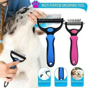 Dog Pet DEMAT Tool Cat Comb Brush Grooming Kit Undercoat Rake Demat Hair Tool UK
