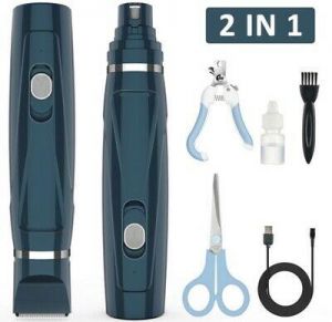 one place ציוד לכלבים 2in1 Pet Dog Cat Nail Paws Grinder Hair Trimmer Tool Grooming Care Clipper Kit