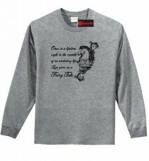 Once In Lifetime Love Fairy Tale LS T Shirt Horse Graphic Tee Valentines Day Z1