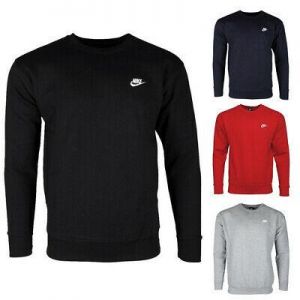 Nike Men&#039;s Athletic Wear Embroidered Logo Club Crew Neck Gym Active Sweatshirt